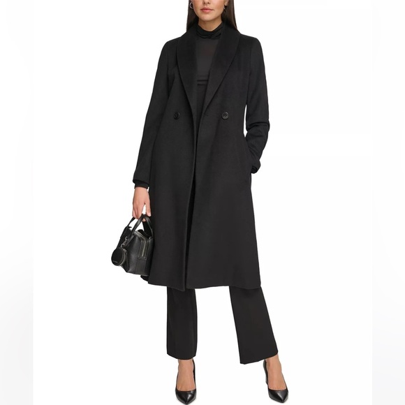 Calvin Klein Women’s Wool Blend Belted Wrap Coat - Picture 3 of 6